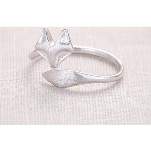 SMJEL Trendy Animal Fox Rings for Women Fashion Lovely Fox With Long Tail Charm Knuckle Finger Ring Jewelry 2021 Party Gifts