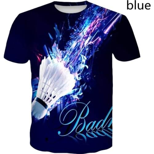 Fashion Sports Badminton 3d Print T Shirt Men Cool Funny Round Neck Tops Fashion Shirts XS-5XL
