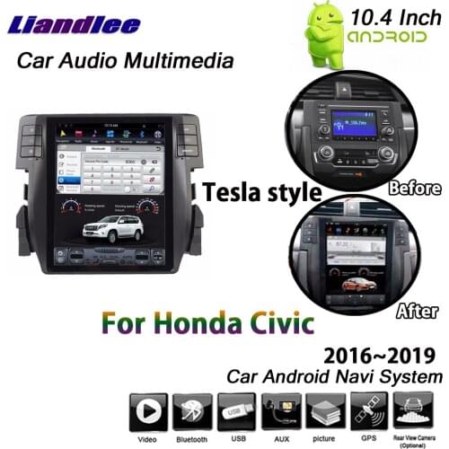 10.4 Inch For Honda Civic 2016-2019 Android 6.0 Multimedia Player Car Tesla Screen Carplay Wifi GPS Navigation