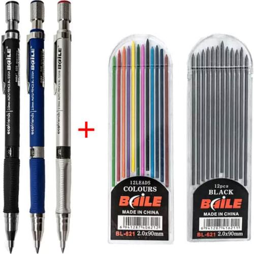 2.0 mm Mechanical Pencils Set 2B Automatic Student Pencils Gray/color Pencil Leads School Pens Supplies for Drawing Office