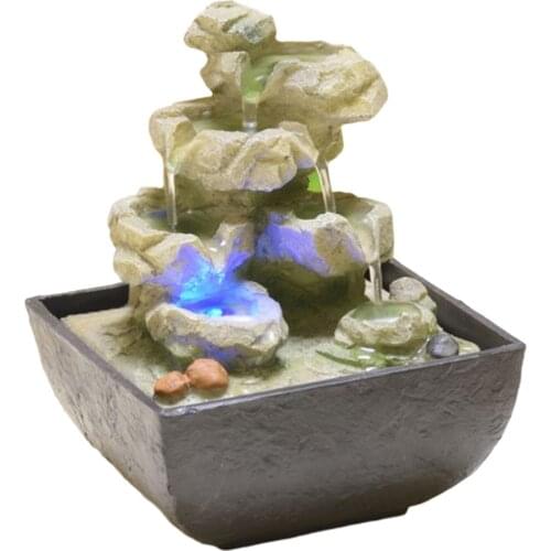 Tabletop Water Fountain-4 Tier, Indoor Waterfall, River Rocks, Electric Pump and Soothing Sounds for Office and Home Décor