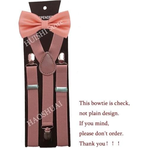 HUISHI Men Suspenders With Bowtie Fashion Women Bow Tie Set Braces Adjustable Suspenders Wedding Banquet Ties Accessories Black