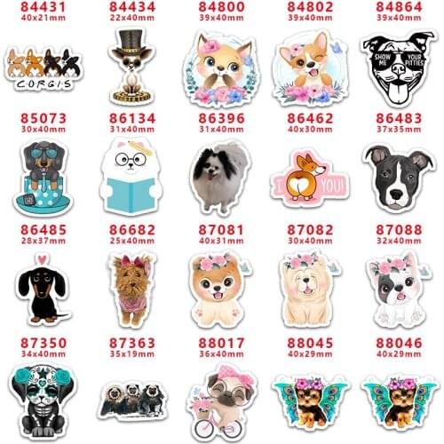 DIY Craft Supplies Sewing Accessories Cartoon Dog Printed Planar Resins Mold 30 Pieces. PR-84431