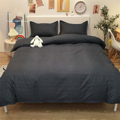 Pink Grid Duvet Cover 220x240cm Bedding Set Home Textile Quilt Cover Bed Linen Sheet Pillowcase for Single Double Queen King Bed