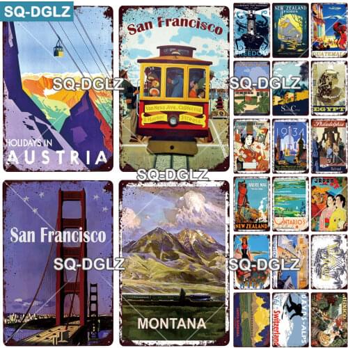 [SQ-DGLZ] San Francisco City Metal Sign Vintage Plaque Wall Decor For Bar Country Plate Tin Sign Travel EGYPT Poster