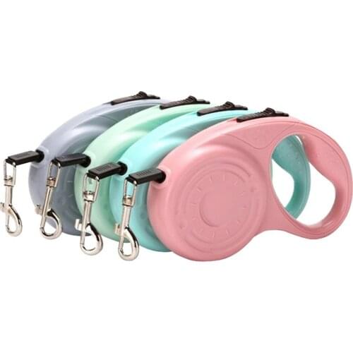 Tangle-Free Heavy Duty Retractable Dog Leash With Anti-Slip Handle Strong Nylon Tape One-Handed Dog Leash