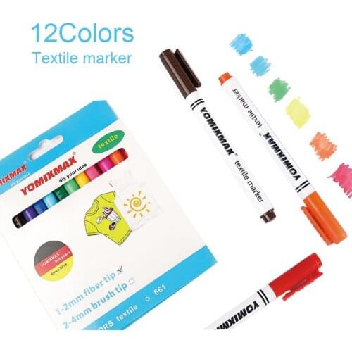 Textile Marker Fabric Paint Pens DIY Crafts T-shirt Pigment Painting Pen Writing Liner Fabric marker pen