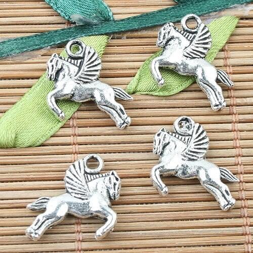 Tibetan Silver 2sided flying horse design charms 26pcs EF0034