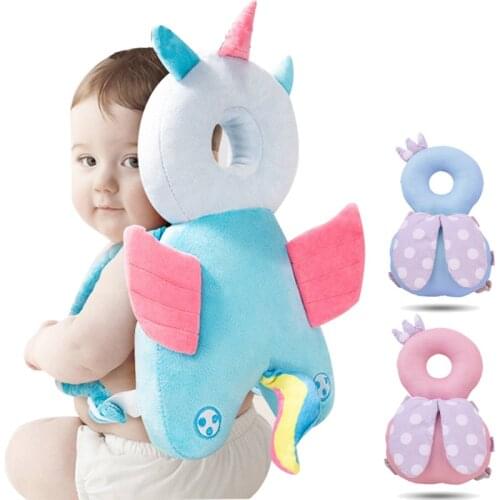 Baby Head Protection Pillow Cute Baby Head Back Protector Cartoon Baby Head Pillow PP Cotton Toddler Protective Cushion