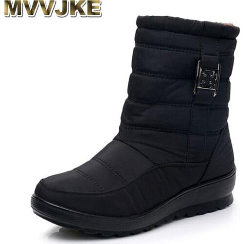 MVVJKE Women snow boots winter brand boots waterproof antislip light comfortable warm mother cotton boots plus size cottonE1873