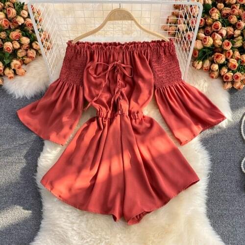 One-shoulder Strapless Tube Top Jumpsuit Women 2021 Summer High Waist Slimming Waist Seaside Vacation Jumpsuit Skirt
