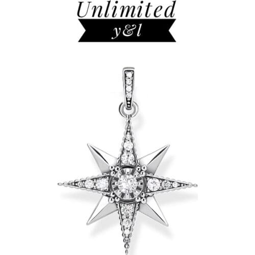 Lucky Star Pendant Charm fit Necklaces 925 Sterling Silver Vintage Jewelry Accessories Women Men White Zircon Thomas 2020 Autumn