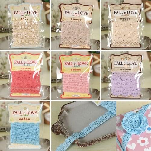 1 yard cotton lace pack for scrapbook Embellishments pink,blue,beige Lace Trims,Tiny Lace Edge