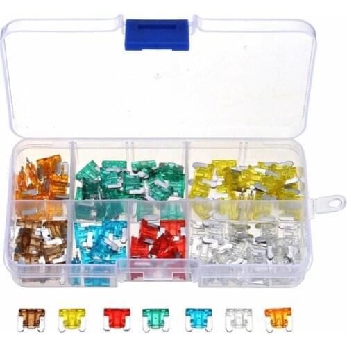 100PCS car fuse 5A 7.5A 10A 15A 20A 25A 30A Ampere (with box clip classification) automatic blade fuse set truck