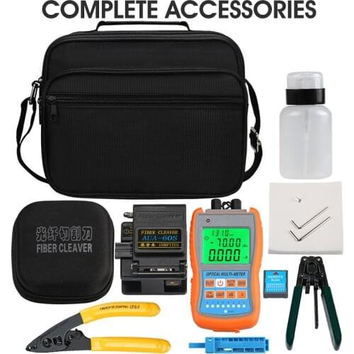 11pcs Optic Fiber fiber power meter FTTH Fiber Optic Splice Tool Kit Fiber Cutter AUA-60S CFS-2 Fiber Stripper