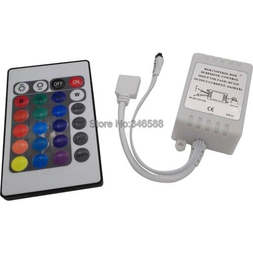 12V 6A 2A x 3CH 72W 24 Key Wireless IR Infrared Remote LED Controller for 3528 5050 RGB LED Strip Light Tape