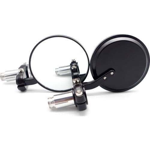 2 pieces / double retro black rear view mirror motorcycle accessories For kawasaki er5 ducati monster 900 suzuki gsx s1000