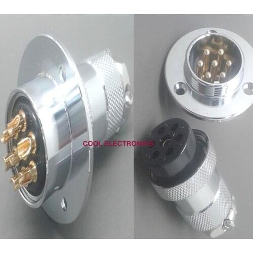5 Pair (10pcs) GX25 7p 7 pin 25mm Flange Air Aviation Plug Male & Female Wire Panel Metal Connector Socket GX25-7