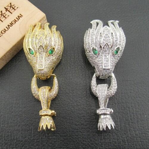 APDGG 1PC Cubic Zirconia Pave Jewelry Findings Animal Clasps For Pearl Bracelets Necklaces Making DIY Craft Accessories