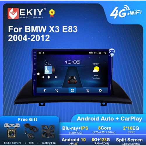 EKIY Android Car Radio For BMW X3 E83 2003 - 2010 Navigation GPS 1280*720 IPS DSP Carplay Multimedia Player Auto Stereo 2din DVD