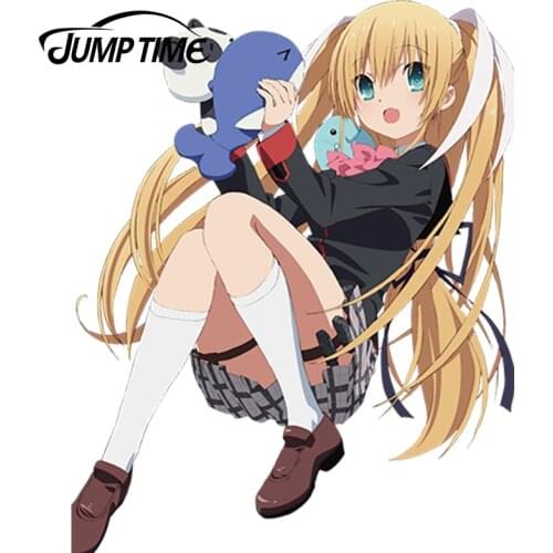 JumpTime 13cm x 10.2cm 3D Car Sticker Lovely Girl Tokido Saya Decal Motorcycle JDM Car Styling Graphics