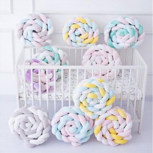 1M/2M/3M/4M Length Nordic Knot Newborn Bumper Knot Long Knotted Braid Pillow Bebe Baby Bed Bumper in the Crib Infant Room Decor