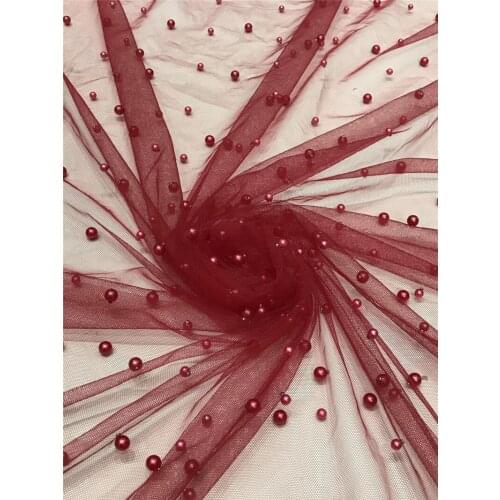 BZL-18.121702 Embroidered Mesh Tulle Fabric Factory Price Beaded Nigerian Lace for Fashion Show Dress