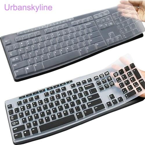 Keyboard Cover for Logitech K200 MK200 K260 MK260 K270 MK270 MK275 Wired Transparent Clear Black Film Silicone TPU Case Thin
