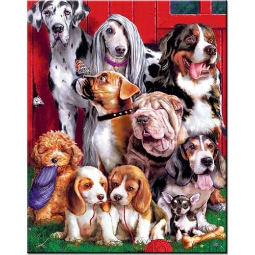 Diy 5d Diamond Painting Saint Bernard Dog Cross Stitch Square Round Diamond Embroidery Handwork Rhinestone Animal Family A2402