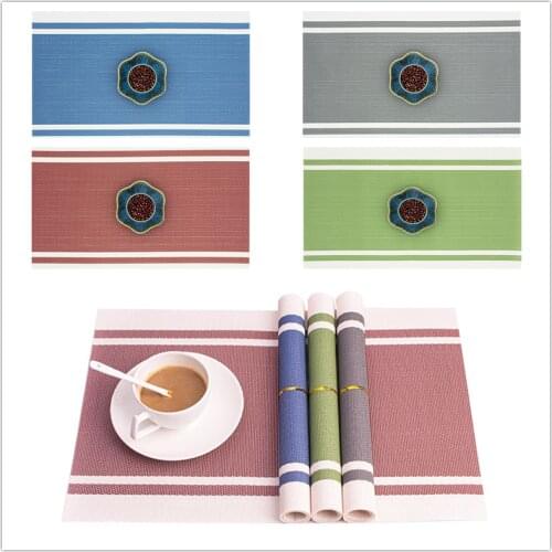 Home Decoration PVC Tablemats Stain Resistant Anti-slip Home Hotel Coaster Table Pad Mats for Tablewares Vinyl Table Placemats