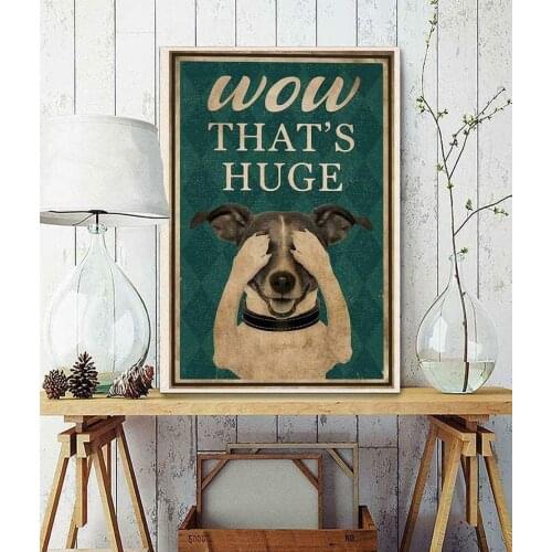 Jack Russell Wow That Huge Wall Art Decoration Metal Plaque Poster Metal Sign 8X12 inches