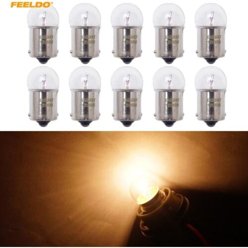 FEELDO 150Pcs 1156 BA15S G18 12V 10W Car Clear Glass Lamp Turn Tail Bulb Car Indicator Halogen Lamp #AM2723