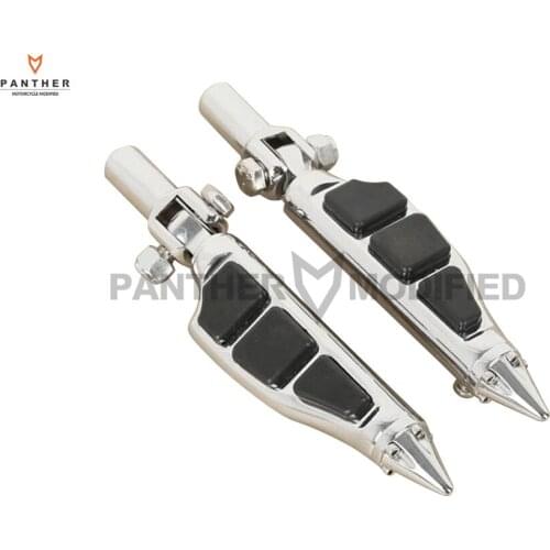 Chrome Stiletto Style Pegs Motorcycle Foot rests Moto FootPeg Supports Mounts case for Harley Softail 2000 2001 2002 2003-2006