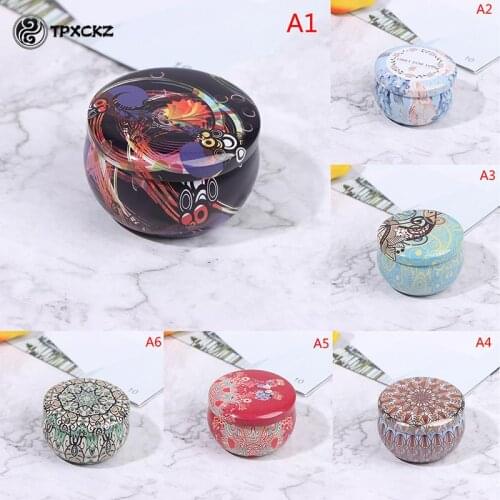 Sweets Jewelry Gifts Storage Pots DIY Candle Tin Jars Holder European Vintage Flower Printed Storage Case For Dry Spices Camping