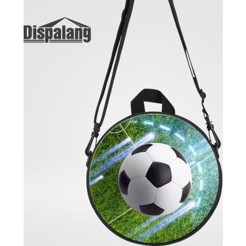 Cool Football Basketball Print Round Bags Boys Small Mini Messenger Bag For Traveling Kids Fashion Kindergarten Crossbody Bags
