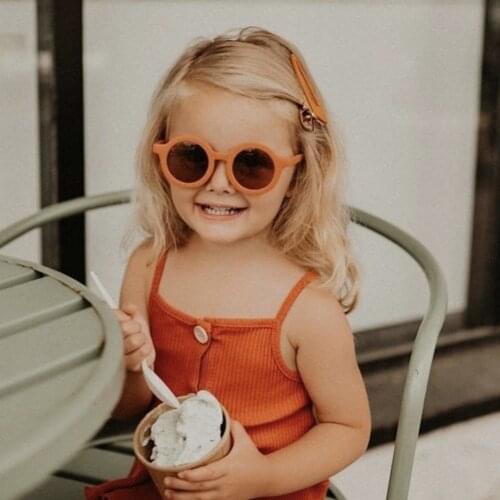 Retro Round Childs Sunglasses Fashion Cute Kids Glasses Candy Color UV Protection Childrens Sunglasses