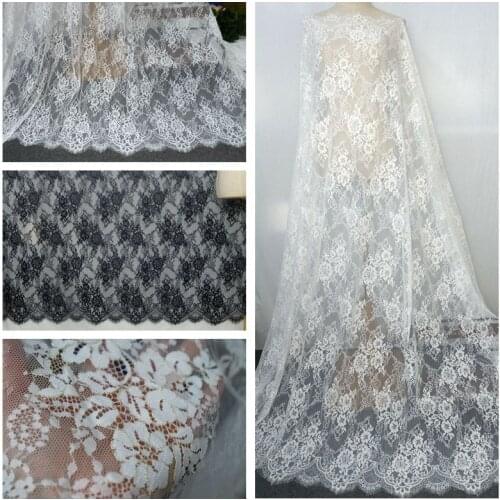 Gold white black widened eyelash lace dense mesh yarn eyelash lace wedding accessories 1.5m width