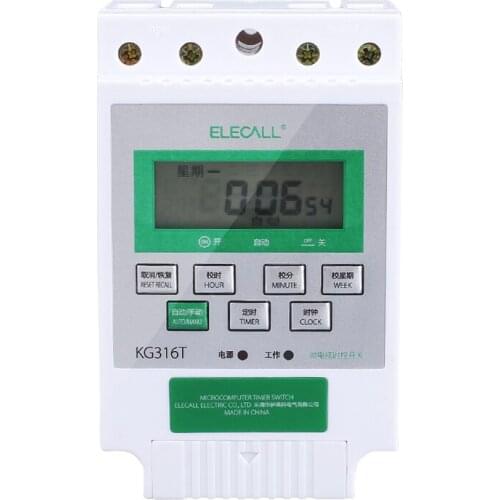 ELECALL Kg316t Microcomputer Control Switch Lights Controller 220v Power Timer Automatic Timer Switch