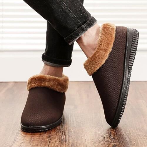 2021 Winter New Chinese Style Snow Boots for Male Round Toe Slip-on Plush Thickening Shallow Shoes with Platform Non-slip
