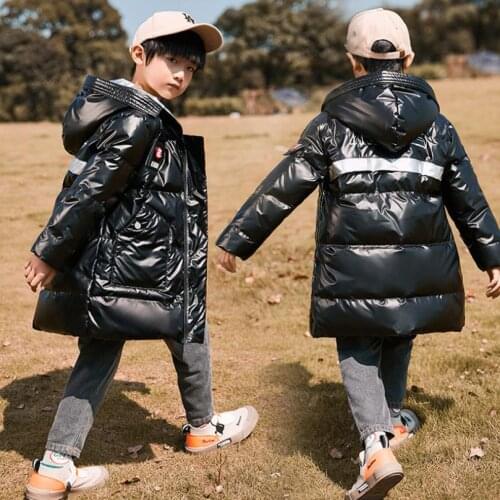 Winter New Glossy Waterproof Down Coat Thicker Warm Oversize Outerwear For Girls 90% White Duck Down Jackets For Girls Y3637