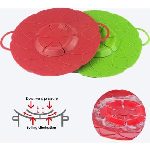 New Arrival Silicone Lid Spill Stopper Pot Cover Kitchen Gadgets 25.8cm Diameter Cooking Pot Lids Utensil Cooking Tool