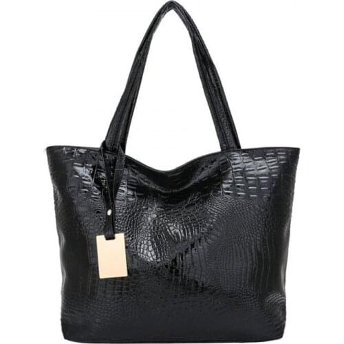 New Womens Leather Handbags Fashion Designer Large Capacity Crocodile Pattern Shoulder Bags Casual Crossbody Bags Female Tote