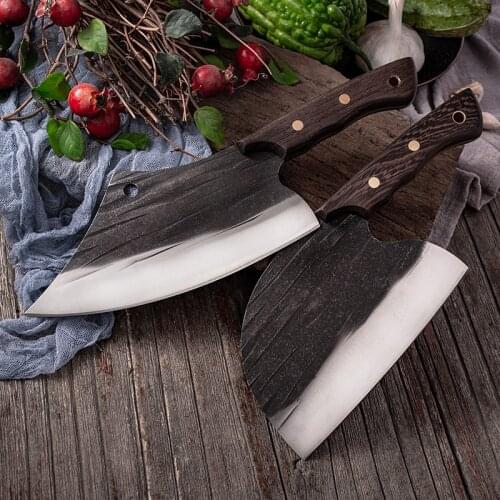 Stainless Manganese Steel Slicing Knife Kitchen Chopping Butcher Knife Handmade Forged Cooking Accessories Tools Chopper Cleaver