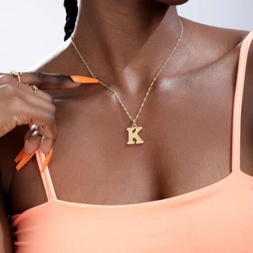 Capital Letter Initial Necklace For Women Stainless Steel A-Z Alphabet Necklaces Gold Pendant Jewelry Christmas Gift Bijoux BFF