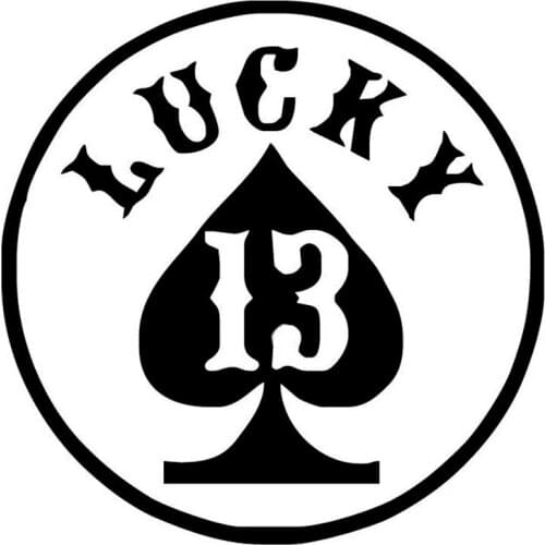 S51350 Various Sizes/Colors Car Stickers Vinyl Decal Lucky Number 13 Motorcycle Decorative Accessories