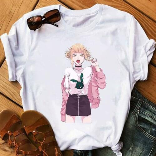 Senpai Himiko Toga Waifu Japanese Anime Women T Shirt Fashion Graphic Tshirt Kawaii Femme My Hero Academia