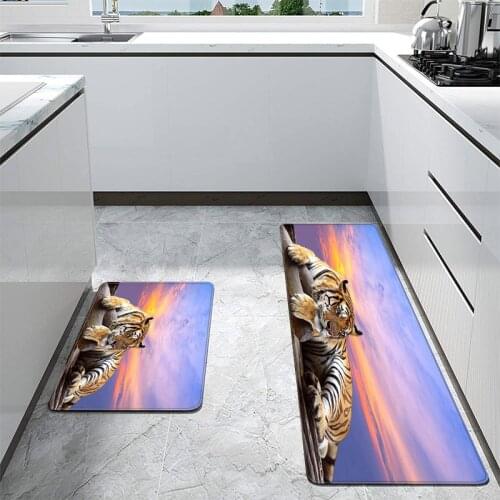Modern Leopard Tiger Lion Area Rugs Large Comfortable Prayer Mat Funny Animal Rug Anti-slip Kitchen Mat Entrance Door Carpet