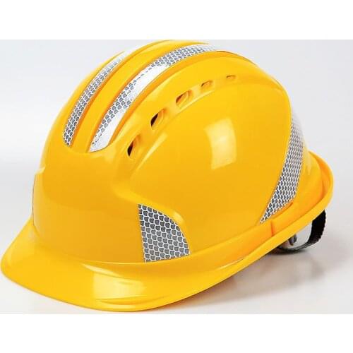 Reflective Safety Helmet Breathable ABS Construction Site Factory Electrically Insulated Anti Smash Labor Protect Safety Helmet