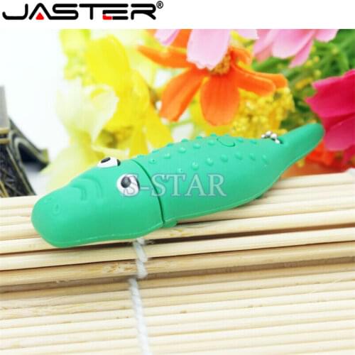 JASTER Wacky Crocodile Mini Cute USB Flash Pen Drive 4GB 8GB 16GB 32GB 64GB USB 2.0 Cle USB for Wedding or Gifts Memoria usb