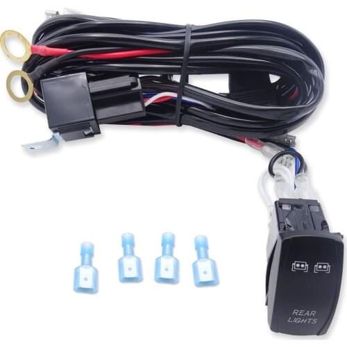 UTV Accessories For Polaris Ranger 900 2 LEAD 16 Wiring Harness Rear Light Rocker Switch Universal For Car Truck Work Light